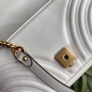 z5502505663929_8e323c9c061e12779b8496f28fb17321 GG Marmont 26cm White Calfskin Gold Hardware