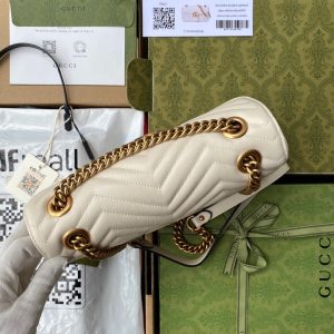 z5502505696923_c8be021e138a7034f1ba9cdcdd058f86 GG Marmont 26cm White Calfskin Gold Hardware