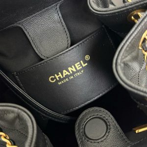 CC 25B Backpack 23cm in Black and Gold Caviar