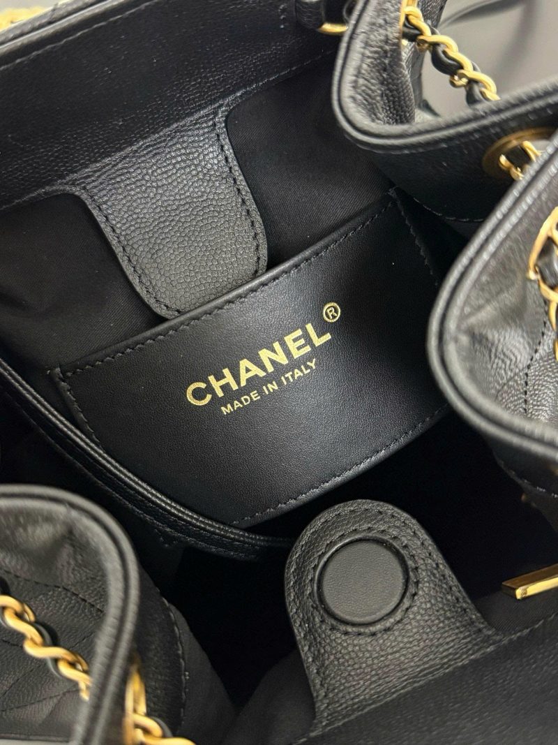 CC 25B Backpack 23cm in Black and Gold Caviar