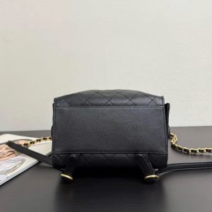 CC 25B Backpack 23cm in Black and Gold Caviar
