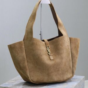 YSL Bea Hobo Bag 50cm in Brown Suede