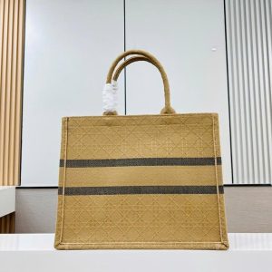 Dior Medium 36 Book Tote Natural Beige Cannage Canvas