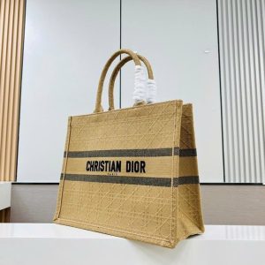 Dior Medium 36 Book Tote Natural Beige Cannage Canvas
