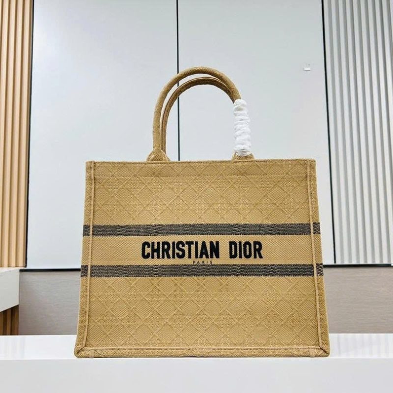 Dior Medium 36 Book Tote Natural Beige Cannage Canvas
